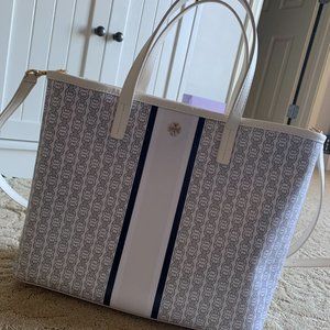 TORY BURCH- Gemini Link Canvas Small Top-Zip Tote